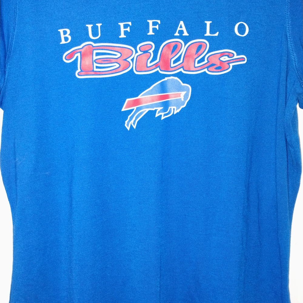 NFL Buffalo Bills Royal Blue Short Sleeve Tee with Red & White Logo PTP 22"